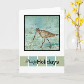 ハッピーホリデーズスナイプコースタルアート カード (黄色い花)