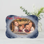 ハッピーホリデーズスノーイブルーフォトクリスマファンシース シーズンカード (スタンド正面)