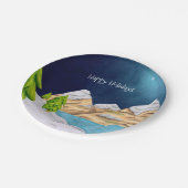 ハッピーホリデーズスノーイマウンテンスターリーナイト ペーパープレート (アングル)