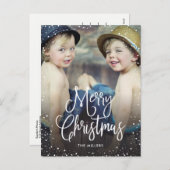 ハッピーホリデーズスノークリスマスフォト シーズンポストカード (正面/裏面)