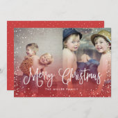 ハッピーホリデーズスノークリスマス2フォトカードレッド シーズンカード (正面/裏面)