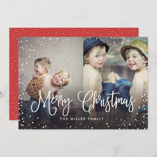ハッピーホリデーズスノークリスマス2フォトカード シーズンカード (正面/裏面)