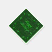 ハッピーホリデーズスノーグリーンクリスマスナプキンズ スタンダードカクテルナプキン (角)