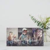 ハッピーホリデーズスノーシームレスシームレスフォト3 シーズンカード (スタンド正面)