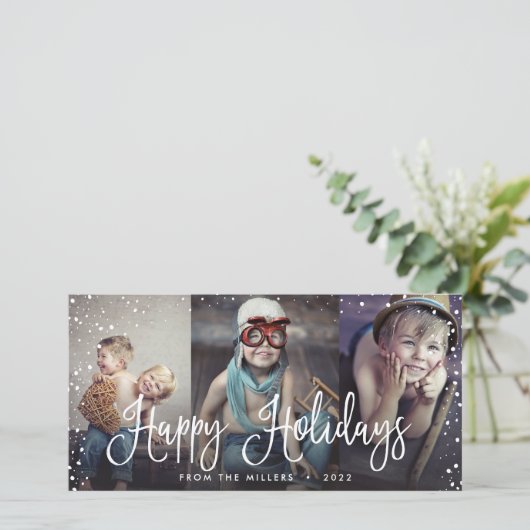 ハッピーホリデーズスノーシームレスシームレスフォト3 シーズンカード (スタンド正面)