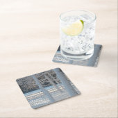 ハッピーホリデーズスノーシーンパーティーコースター スクエアペーパーコースター (インサイチュ)