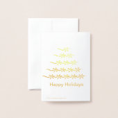 ハッピーホリデーズスノースターズツリークリスマス 箔カード (裏面封筒付き)