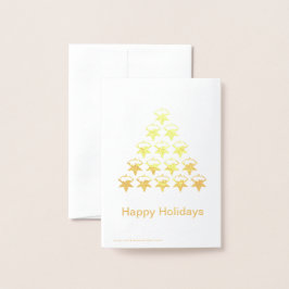 ハッピーホリデーズスノースターズツリークリスマス 箔カード