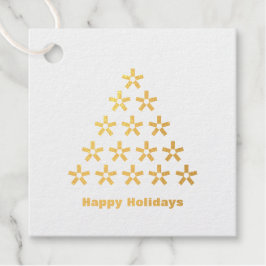 ハッピーホリデーズスノースターズツリー紙 フェイバータグ