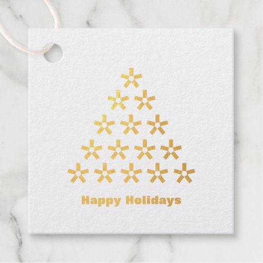 ハッピーホリデーズスノースターズツリー紙 フェイバータグ (正面)