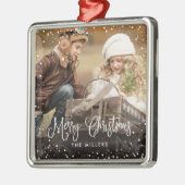 ハッピーホリデーズスノーフォトオーナメント メタルオーナメント (左)