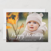 ハッピーホリデーズスノーフォトクリスマス シーズンカード (正面)