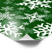 ハッピーホリデーズスノーフレークスグリーン フォトプリント            (角)