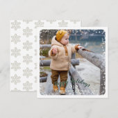 ハッピーホリデーズスノーフレークスフォトスクエア シーズンカード (正面/裏面)