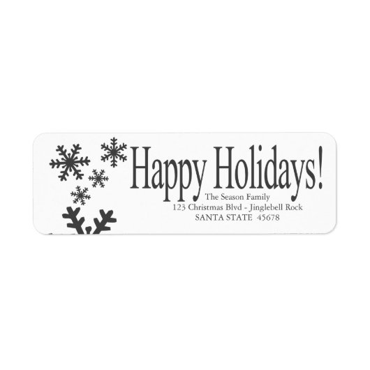 ハッピーホリデーズスノーフレークスホリデー住所 シール (正面)