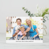 ハッピーホリデーズスノーフレークフォトクリスマス シーズンカード (スタンド正面)