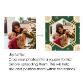 ハッピーホリデーズスノーフレークフォトパープル金ゴールド ラッピングペーパー