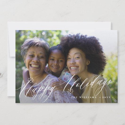 ハッピーホリデーズスノーフレーク写真 シーズンカード (正面)