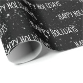 ハッピーホリデーズスノーフレーク文字 ラッピングペーパー (ロールコーナー)