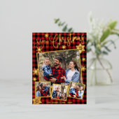 ハッピーホリデーズスノーフレーク4枚コラージュ 箔シーズンポストカード (立ち正面)