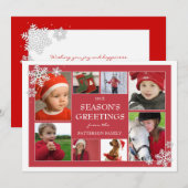 ハッピーホリデーズスノーフレーク8フォトグリーティングカード シーズンカード (正面/裏面)