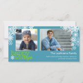 ハッピーホリデーズスノーフレーク – 2枚 – 水平 シーズンカード (正面)