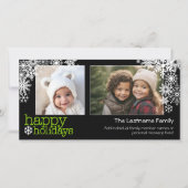 ハッピーホリデーズスノーフレーク – 2枚 – 水平 シーズンカード (正面)