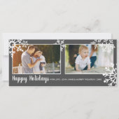 ハッピーホリデーズスノーフレークChristmasフォトカード シーズンカード (正面)