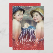 ハッピーホリデーズスノーレッド写真 シーズンカード (正面/裏面)