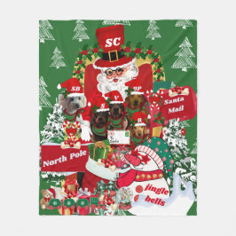 ハッピーホリデーズスローフリース フリースブランケット