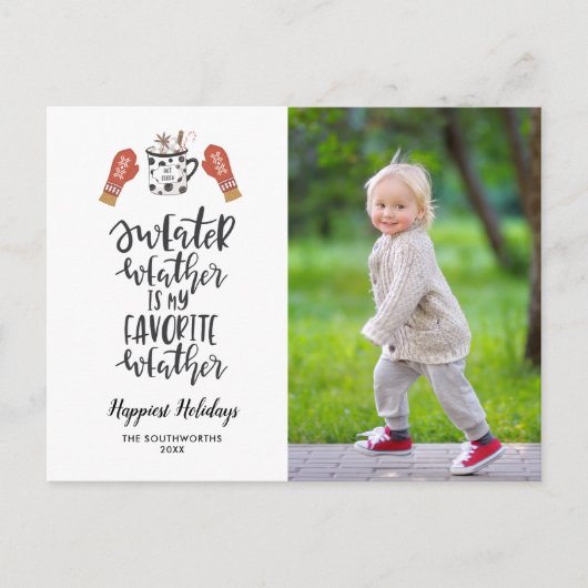 ハッピーホリデーズセーター天気マイお気に入りのフォト ポストカード (正面)