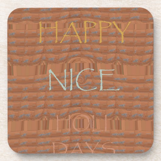 ハッピーホリデーズゼブラアートプリント コースター (正面)