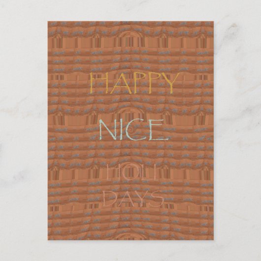 ハッピーホリデーズゼブラアートプリント ポストカード (正面)