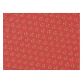 ハッピーホリデーズタイポグラフィパターエレガントンレッド金ゴールド テーブルクロス (正面(横))