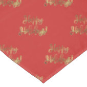 ハッピーホリデーズタイポグラフィパターエレガントンレッド金ゴールド テーブルクロス (アングル)