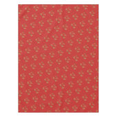 ハッピーホリデーズタイポグラフィパターエレガントンレッド金ゴールド テーブルクロス (正面)