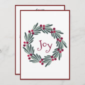 ハッピーホリデーズタイポグラフィリースホリデーカード シーズンカード (正面/裏面)