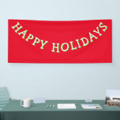 ハッピーホリデーズタイポグラフィ白レッドクリスマス 横断幕 (トレードショー)