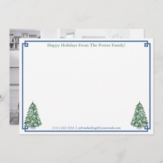 ハッピーホリデーズチノワセリーシック写真オンリバース シーズンカード (正面/裏面)