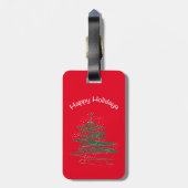 ハッピーホリデーズツリースノーフレーク ラゲッジタグ (裏面縦)