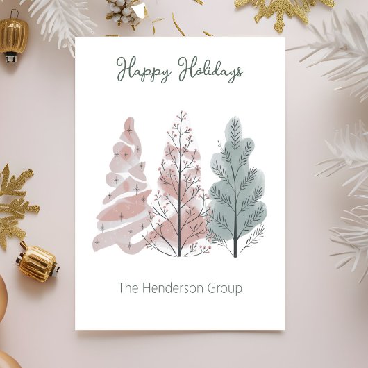 ハッピーホリデーズツリーズビジネス会社QRコード ポストカード