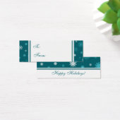 ハッピーホリデーズティール（緑がかった色）スノーフレークスギフトラベル (デスク)