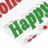 ハッピーホリデーズテディベアクリスマスタイポグラフィ テーブルクロス (アングル)