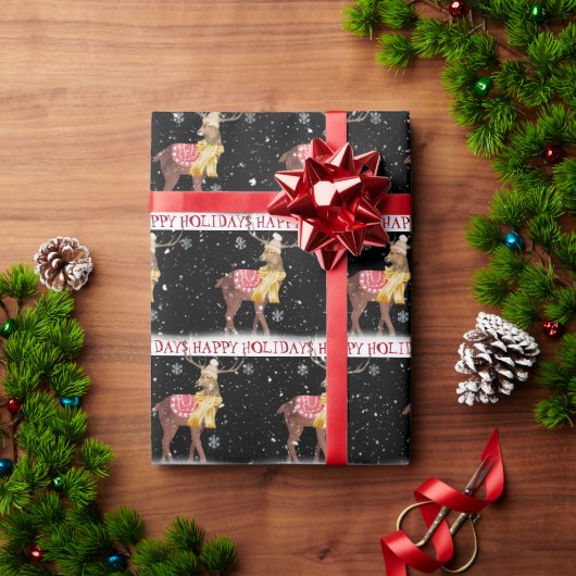 ハッピーホリデーズディアインスノーホテル ラッピングペーパー (クリスマスギフト)