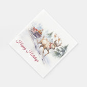 ハッピーホリデーズトナディアアンドサンタクロース スタンダードランチョンナプキン (角)