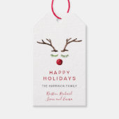 ハッピーホリデーズトナディアウォーターカラークリスマス ギフトタグ (正面)