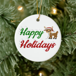 ハッピーホリデーズトナディアクリスマススクリプト セラミックオーナメント