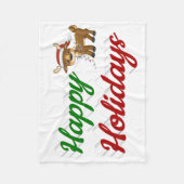 ハッピーホリデーズトナディアクリスマススクリプト フリースブランケット (正面)