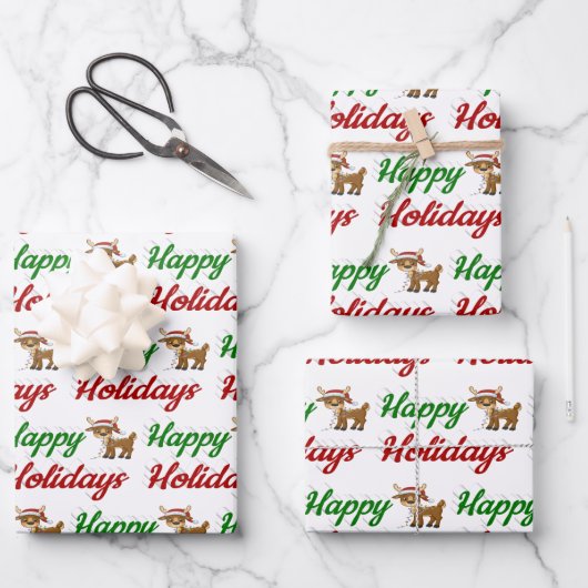 ハッピーホリデーズトナディアクリスマススクリプト ラッピングペーパーシート (正面)