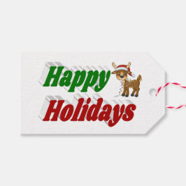 ハッピーホリデーズトナディアクリスマスタイポグラフィ ギフトタグ